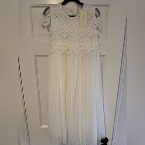 Elegant White Lace Kids Dress